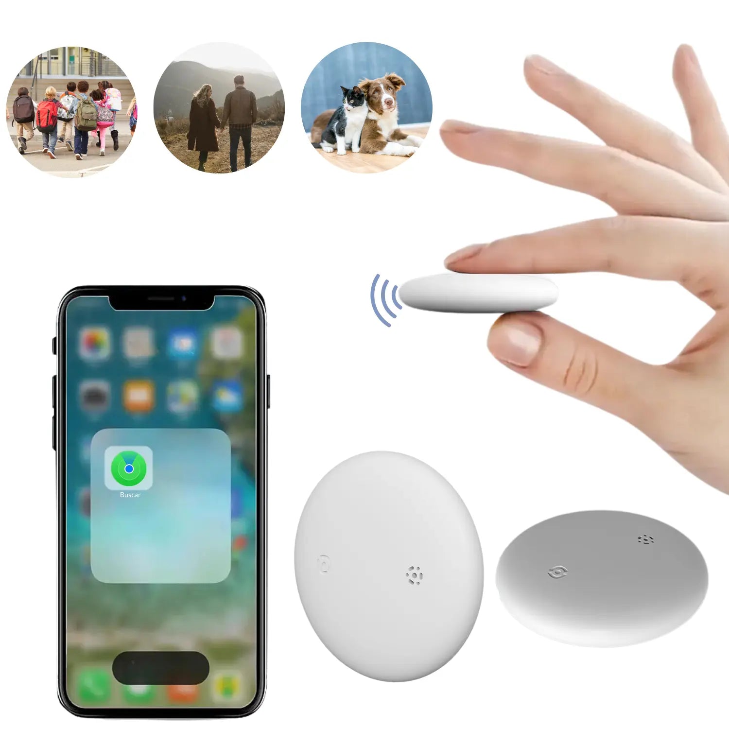 Coleira Rastreadora com Air Tag de Brinde Laranja - Rastreador em Tempo Real