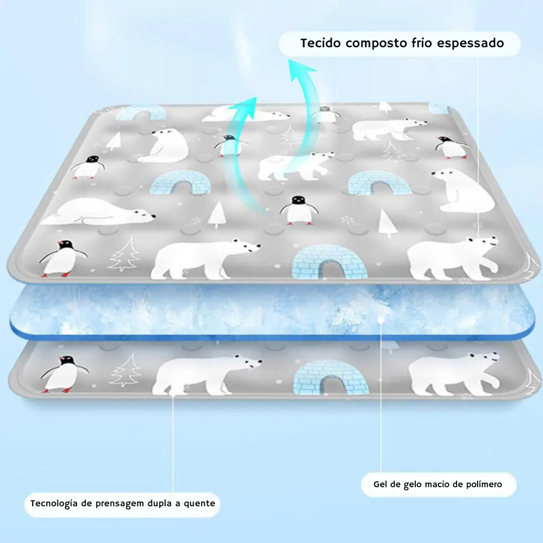 Tapete Gelado Refrescante Contra Hipertermia de Cachorros