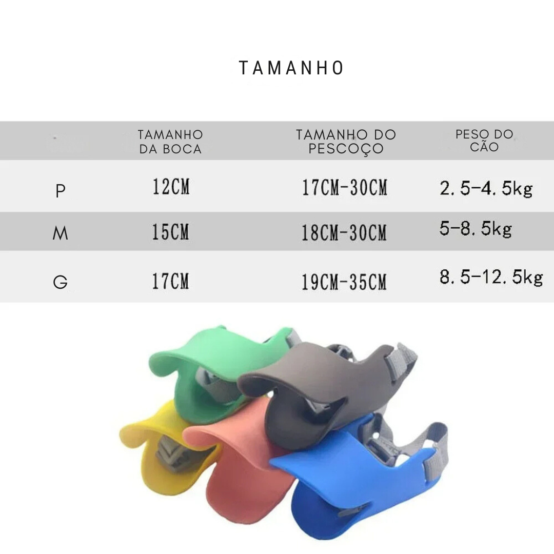 Focinheira de Silicone Bico de Pato para Cachorros de Pequeno e Médio Porte