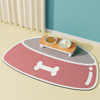 Absorbent, non-slip, quick-drying pet feeding mat.