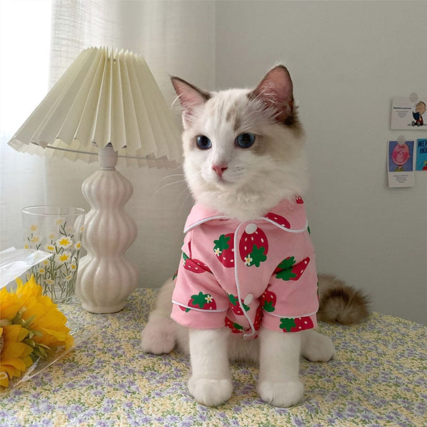 Pijaminha Strawberry para Cachorro e Gato - Pet Croc