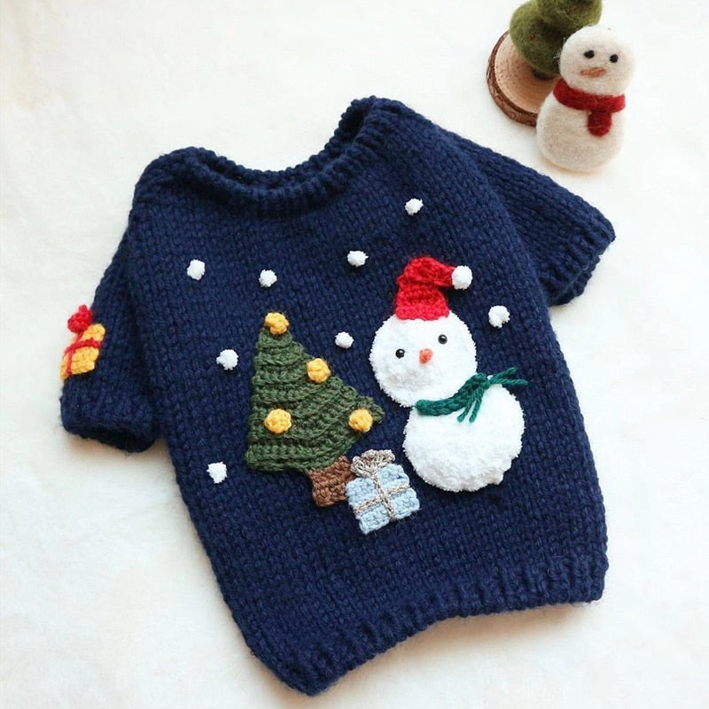 Tricot Pet Boneco de Neve