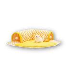 Plush Cat Tunnel Den (Checkered Pattern) 