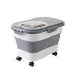 Foldable Pet Food Storage Container with Wheels