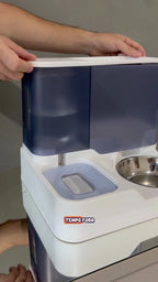 Bebedouro Comedouro Gravidade Para Cães Gatos Com Bandeja em Inox