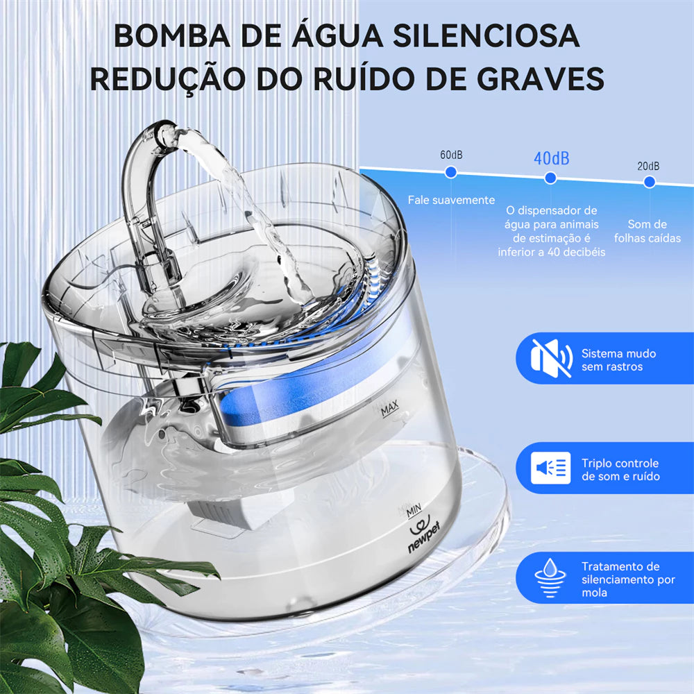 2l Novo Fonte De Gato Auto Correndo Bebidas De Água Para Cão Filtro Automático Inteligente Transparente Pet Beber