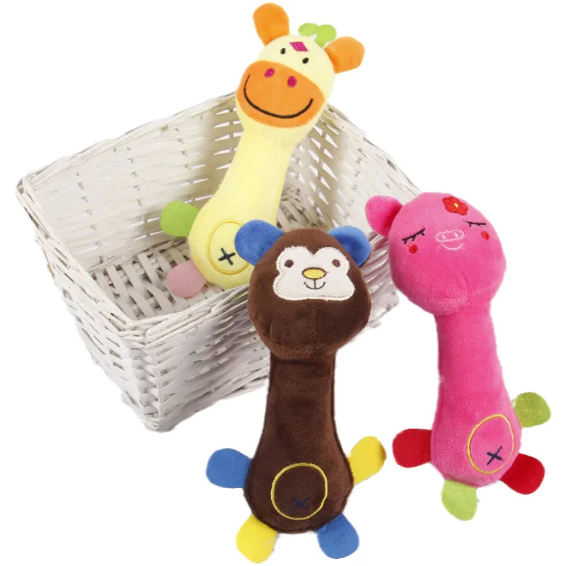 Brinquedo pet para Cachorro com apito - Pelúcia para Cães e Gatos – Animais Mágicos, Lavável