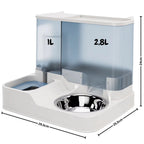 Bebedouro Comedouro Gravidade Para Cães Gatos Com Bandeja em Inox