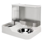 Bebedouro Comedouro Gravidade Para Cães Gatos Com Bandeja em Inox
