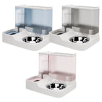 Bebedouro Comedouro Gravidade Para Cães Gatos Com Bandeja em Inox