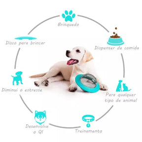 Brinquedo Disco Voador com Dispenser de Ração para Pet