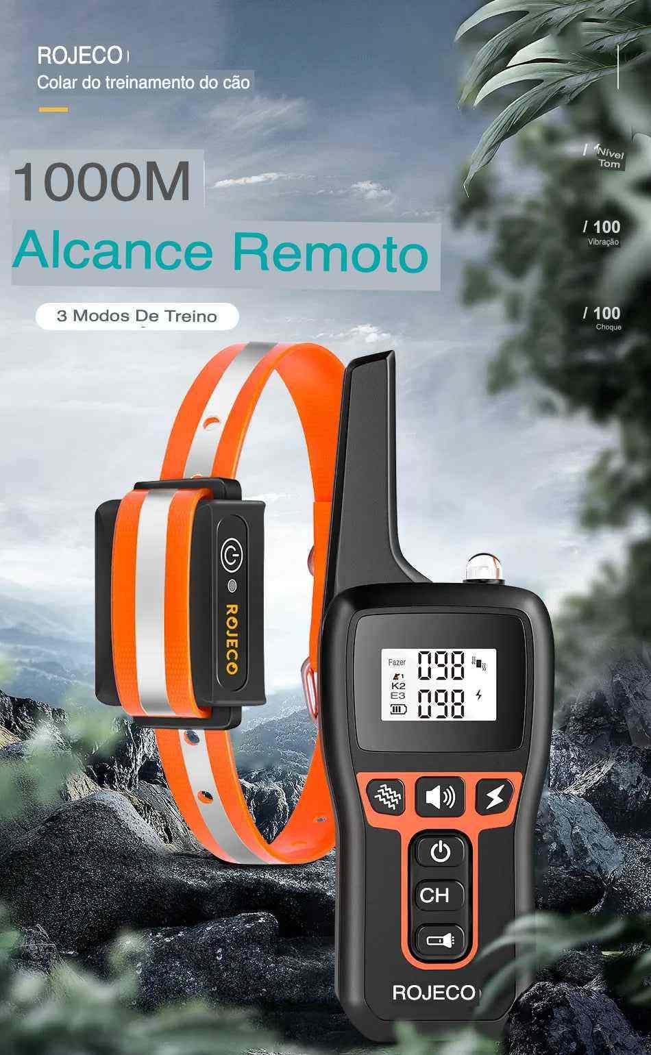 Adjustable Waterproof Training Collar with a Range of 1000m 