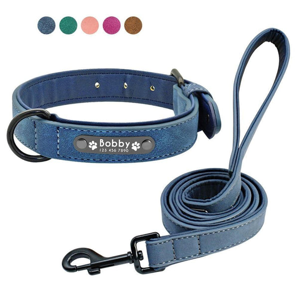 Coleira Personalizada + Guia de Couro de Brinde para Cachorro - Pet Croc
