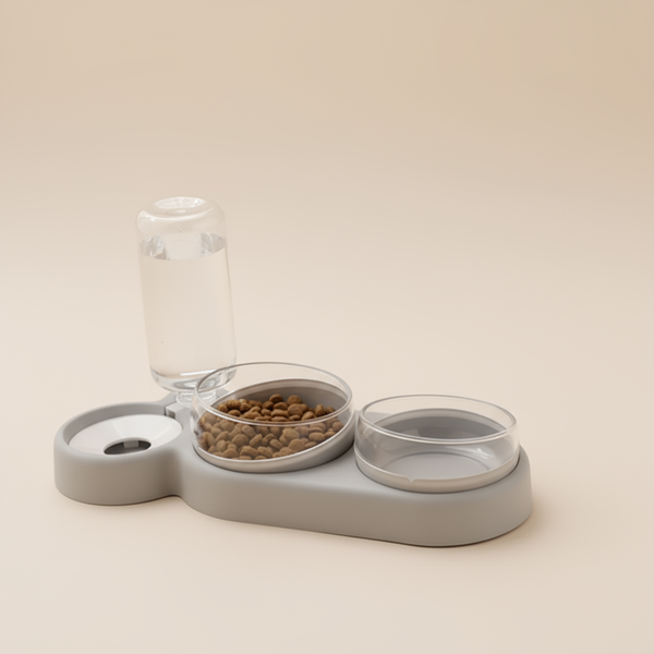 Tigela dupla com Bebedouro Automático Lissen para Cachorro e Gato - Pet Croc
