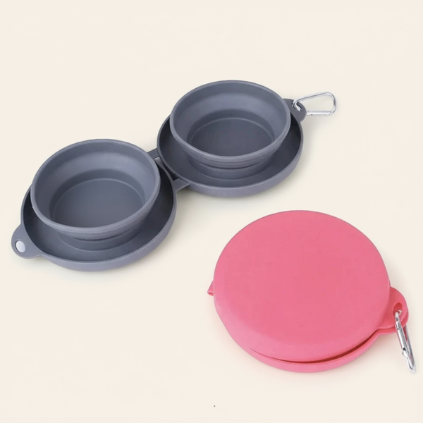 Tigela Dupla Portátil Picnut para Cachorro e Gato - Pet Croc
