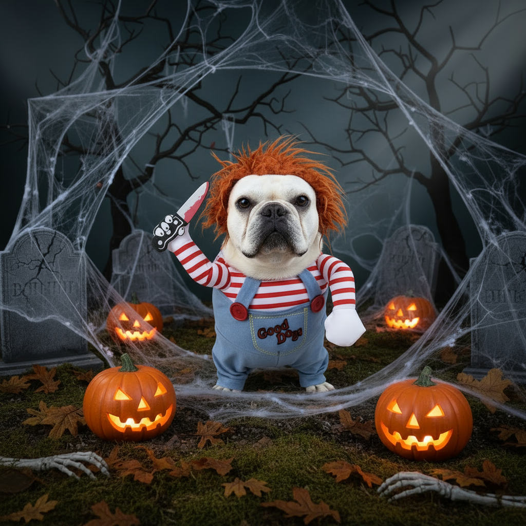 Fantasia Chucky Para Cachorro - Especial Dia das Bruxas