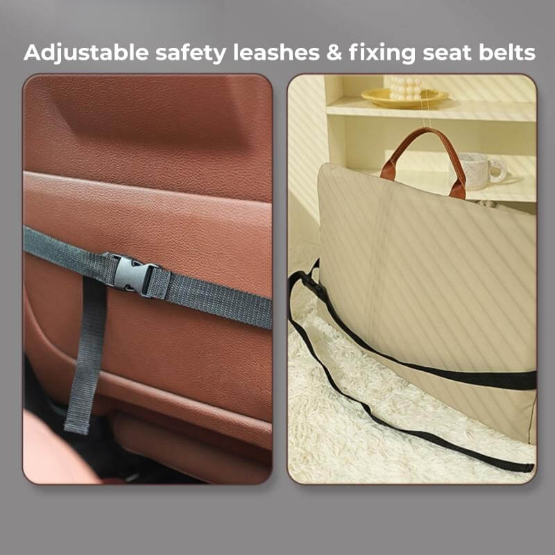 Cama de assento de carro para cachorro de couro sintético à prova d'água para dirigir segurança