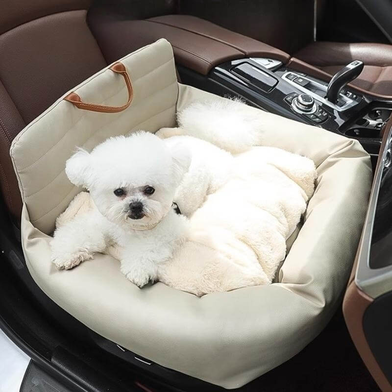 Cama de assento de carro para cachorro de couro sintético à prova d'água para dirigir segurança