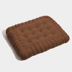 Padded dog bed made of biscuit dough.