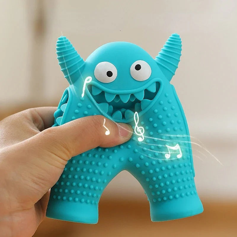 Brinquedo Monstro Morde-Morde Porta-Petiscos e Mordedor