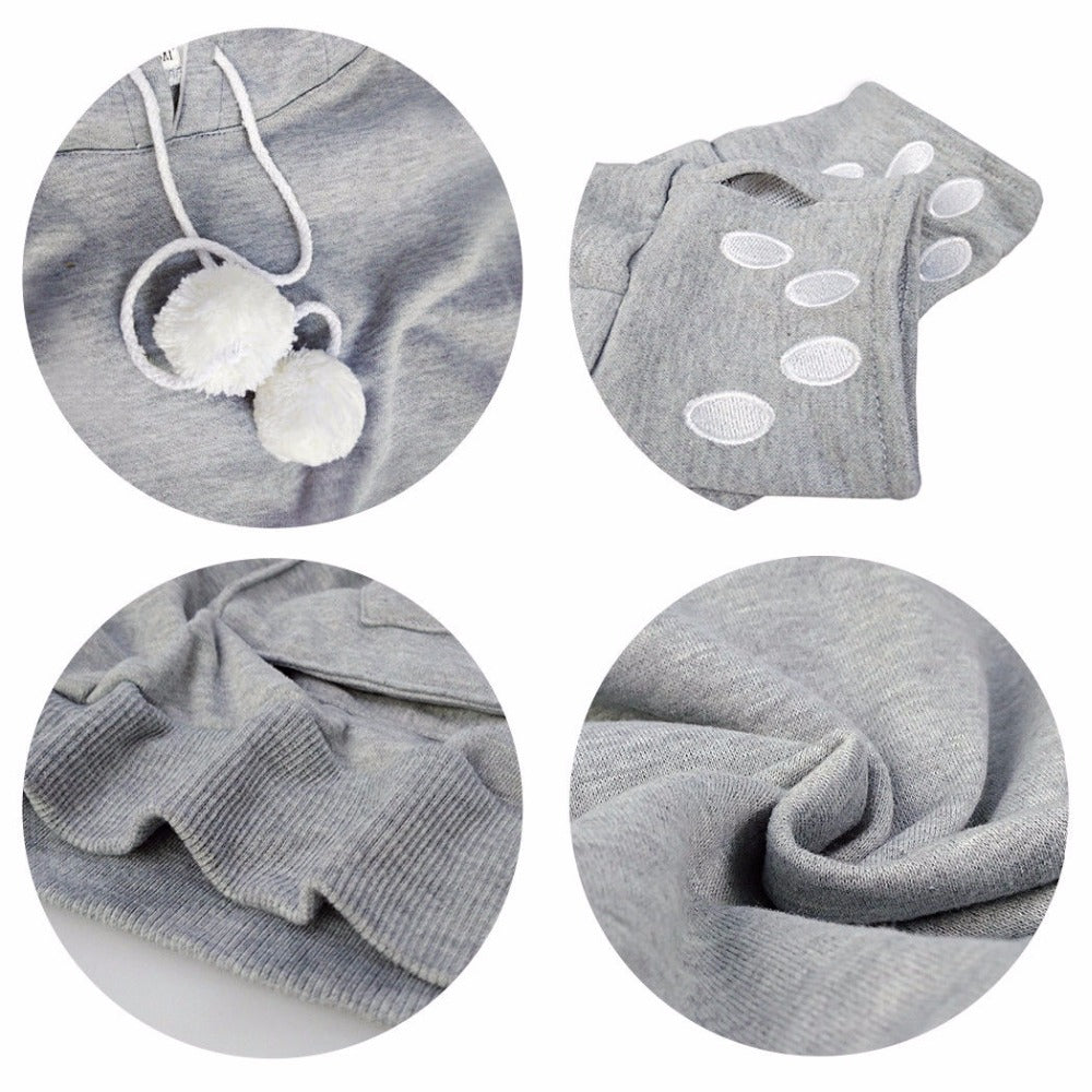 Kangaroo Hoodie with Paw Prints