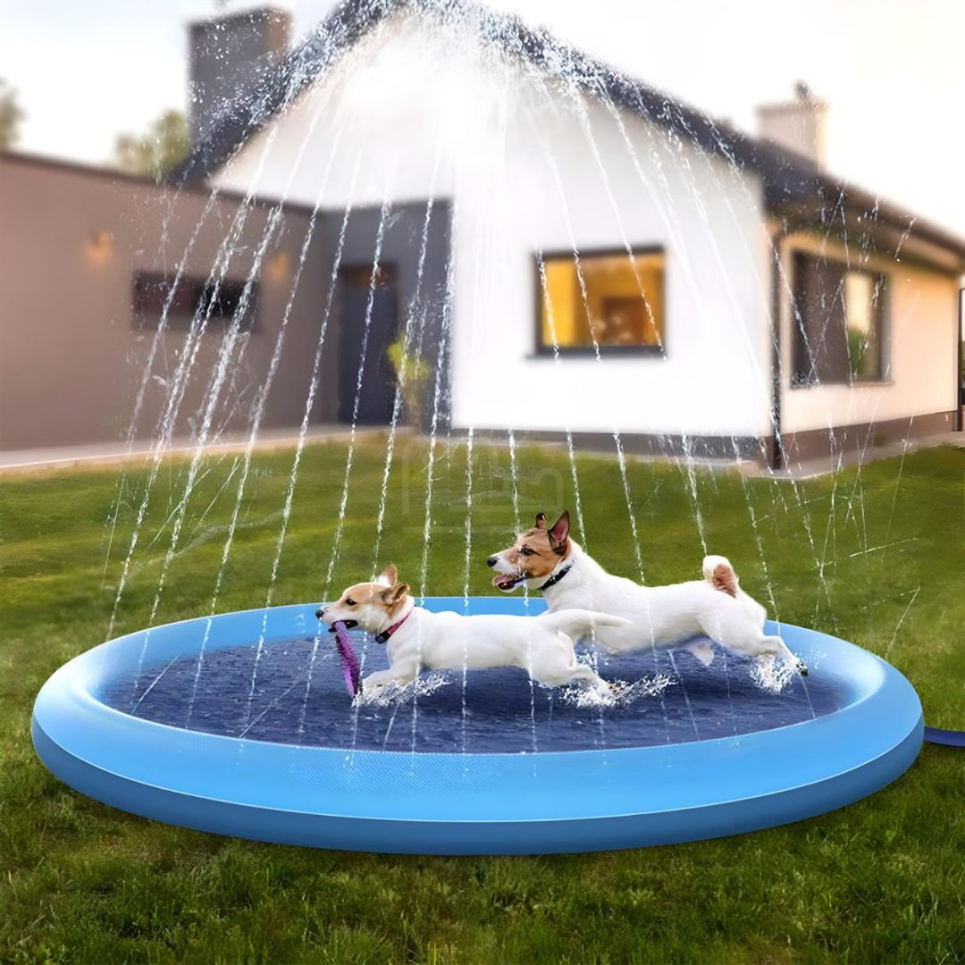 Piscina para Pet com Chafariz Para Cachorro RefrescaTudo™