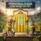 Roupinha Copa do Mundo Brasil para Cachorro e Gato - CrocCopa™