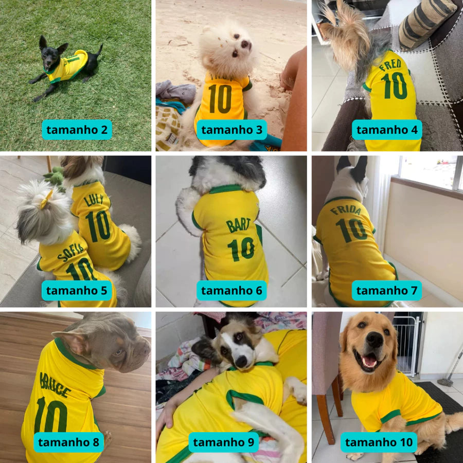 Roupinha Copa do Mundo Brasil para Cachorro e Gato - CrocCopa™