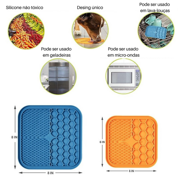 LambeCroc™: Tapete de Lamber Cães e Gato Alimentação Lenta - Pet Croc 