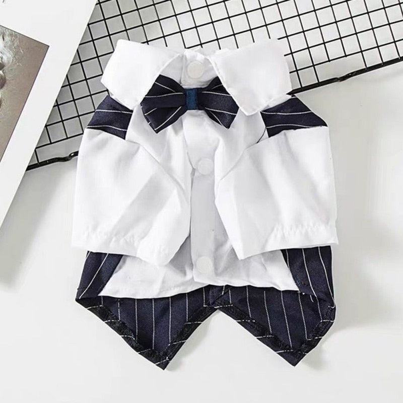 Dog Gentleman Wedding Suit Clothes Formal Shirt Pet Outfit Halloween Christmas Costume For Small Dogs Bowtie Tuxedo - Pet Croc 