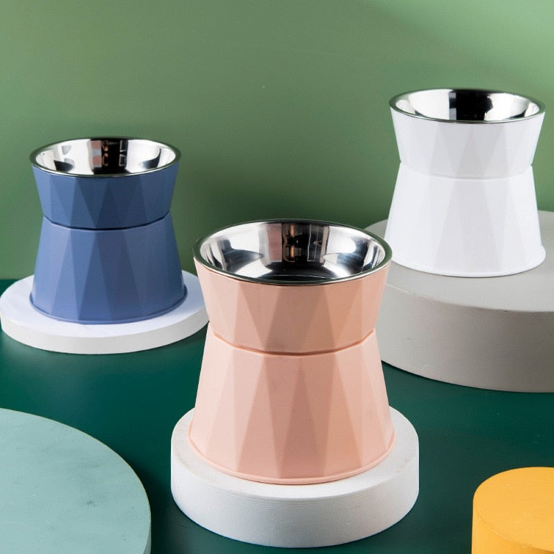 Geometrics™: Comedouro Elevado Ergonômico - Pet Croc 