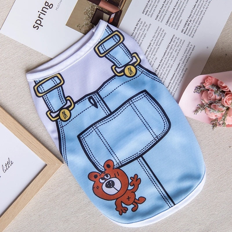 Cute Sphynx Cat Shirt Vest for Cats Gotas Summer Breathable Pet Clothes Clohting Katten Kedi mascotas Costume Dog Suit ropa para - Pet Croc 