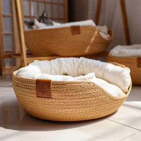 Cama de Bambu Natural para Pet com Travesseiros HOOPET - Pet Croc 