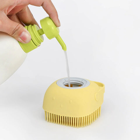 LavaLimpa™: Esponja de Silicone com Dispenser para Shampoo - Pet Croc 